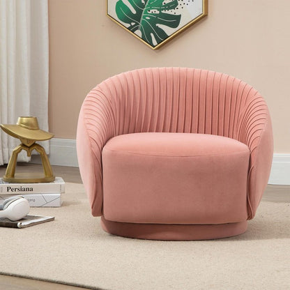 Accent Velvet Barrel Arm Chair