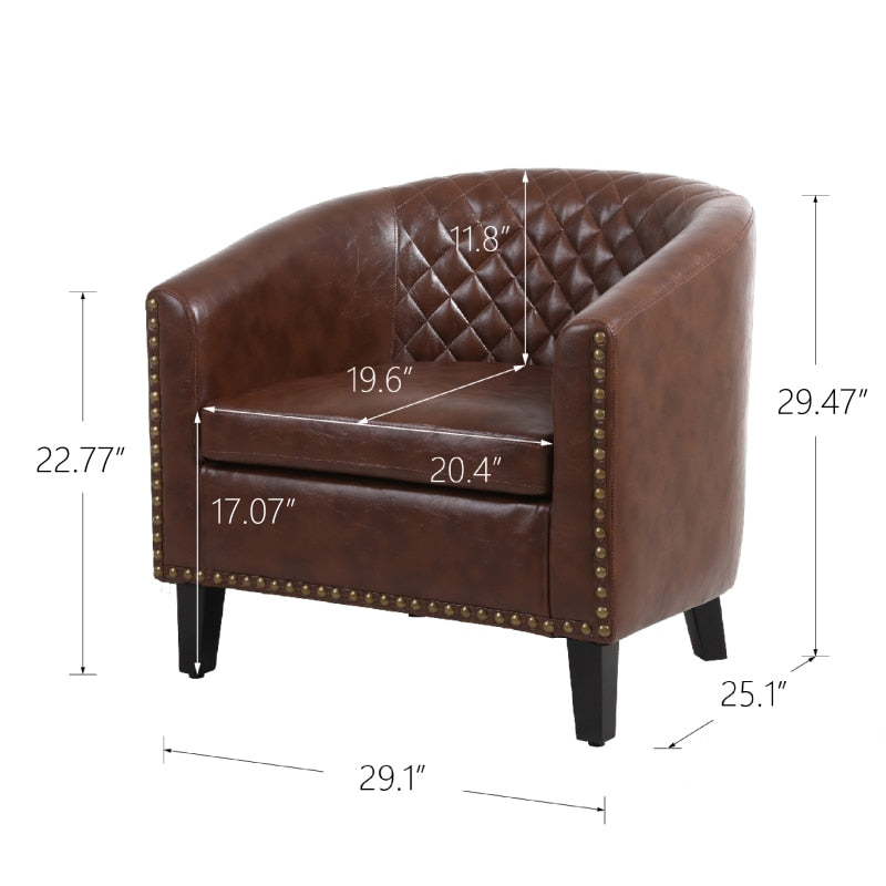 Leather Barrel Lounge chair