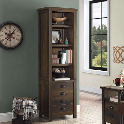 Tower Bookcase, With Large Lower Cabinet + Adjustable Shelves