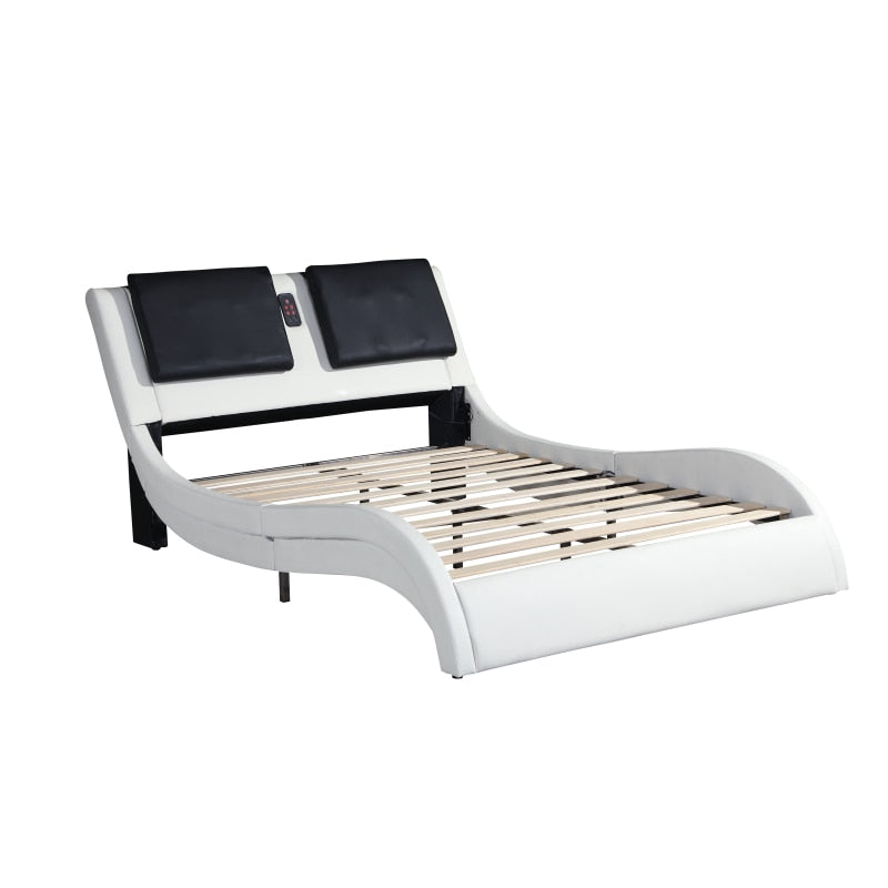 Led Lighting, Bluetooth Connection /Control, Backrest Vibration Massage Bed Frame