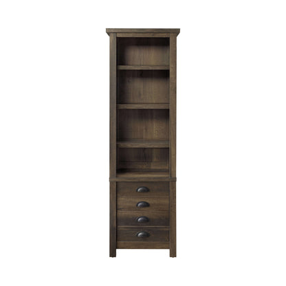 Tower Bookcase, With Large Lower Cabinet + Adjustable Shelves