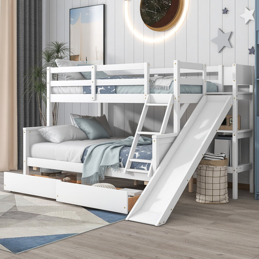 Twin Over Twin Bunk Bed with Slide