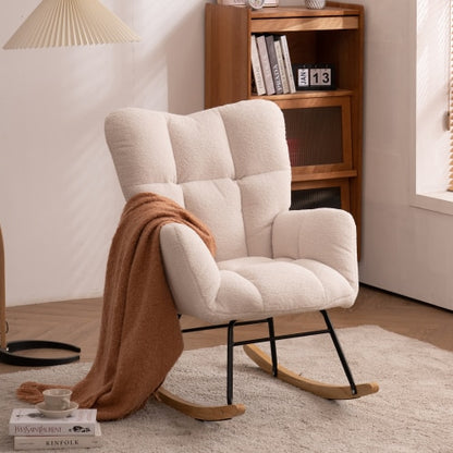 Teddy fabric Upholstered Rocking Chair