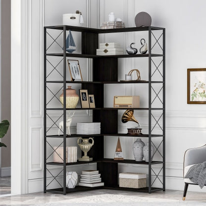 Black shelf bookcase 6 Teir shelf