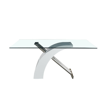 Rectangular Glass Top Dining Table