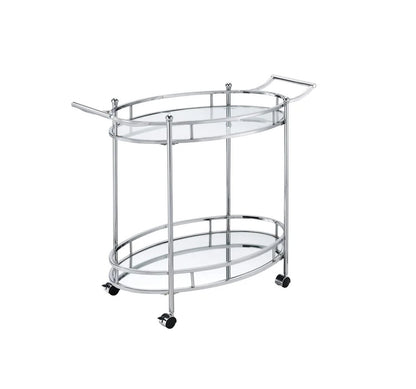 Bar Cart with Chrome Finish