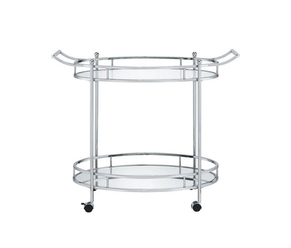 Bar Cart with Chrome Finish